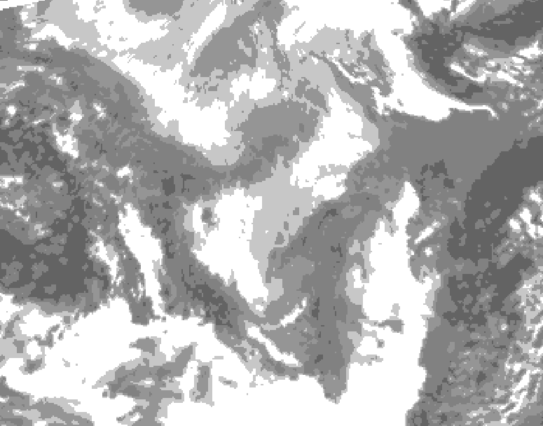 GDPS total cloud 036 hour forecast chart for Canada based on 2026/02/01 0000Z data