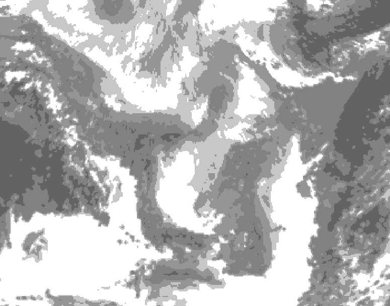 GDPS total cloud 048 hour forecast chart for Canada based on 2026/02/01 0000Z data