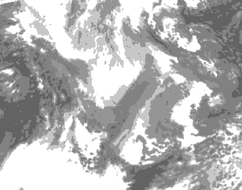 GDPS total cloud 072 hour forecast chart for Canada based on 2026/02/01 0000Z data