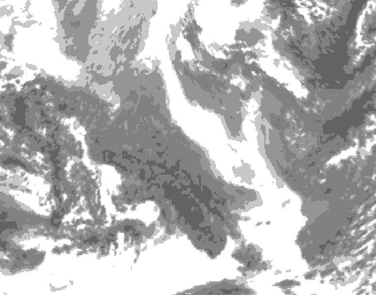 GDPS total cloud 192 hour forecast chart for Canada based on 2026/02/01 0000Z data