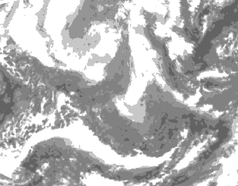 GDPS total cloud 240 hour forecast chart for Canada based on 2026/02/01 0000Z data