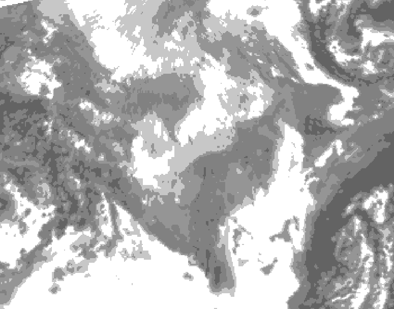 GDPS total cloud 006 hour forecast chart for Canada based on 2026/02/01 1200Z data