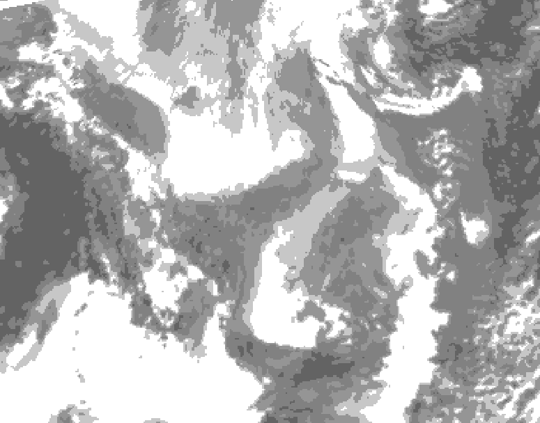 GDPS total cloud 048 hour forecast chart for Canada based on 2026/02/01 1200Z data