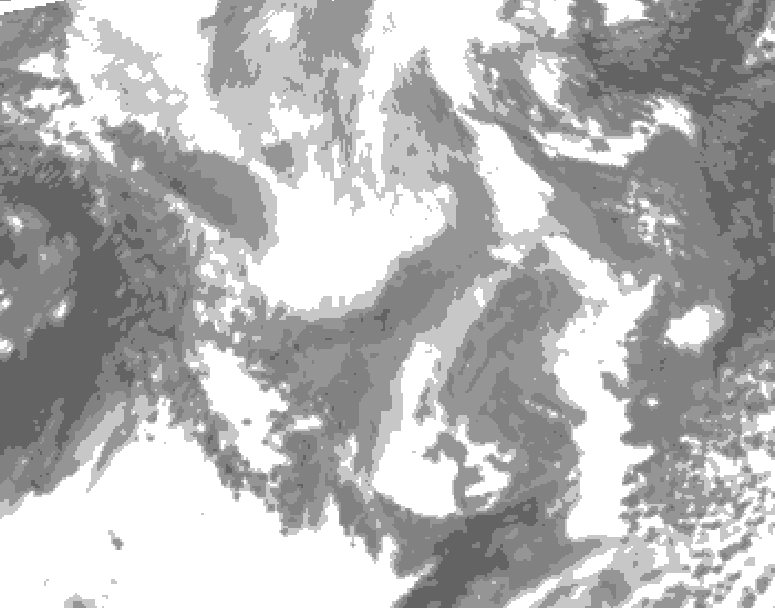 GDPS total cloud 054 hour forecast chart for Canada based on 2026/02/01 1200Z data