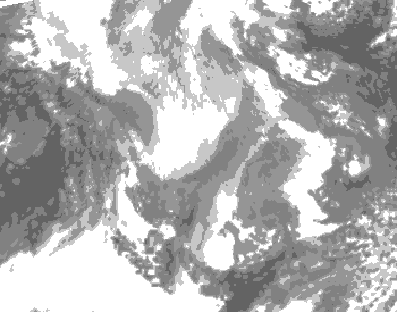 GDPS total cloud 060 hour forecast chart for Canada based on 2026/02/01 1200Z data