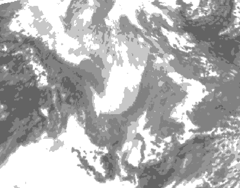 GDPS total cloud 066 hour forecast chart for Canada based on 2026/02/01 1200Z data