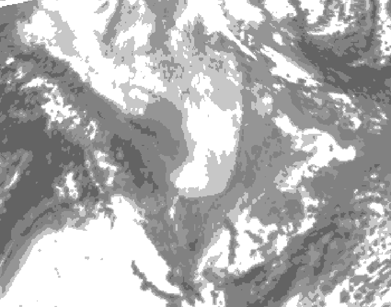 GDPS total cloud 072 hour forecast chart for Canada based on 2026/02/01 1200Z data