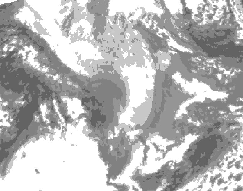 GDPS total cloud 078 hour forecast chart for Canada based on 2026/02/01 1200Z data
