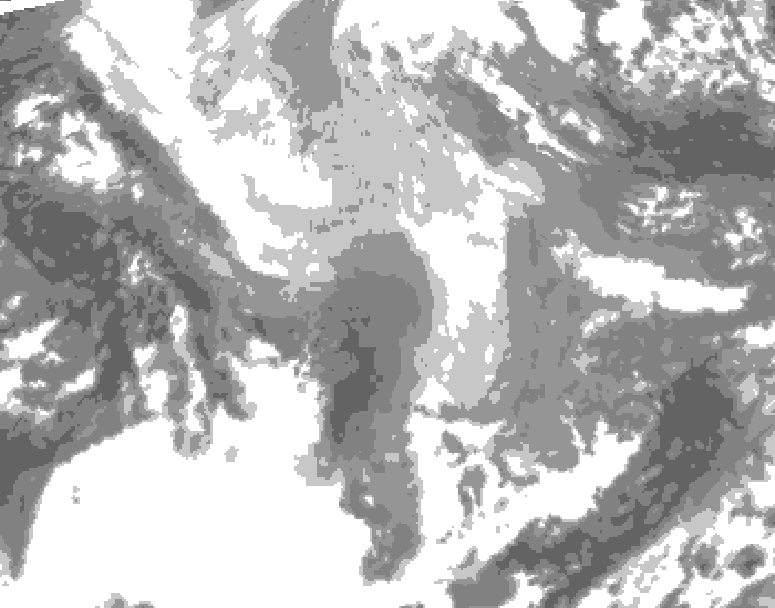 GDPS total cloud 084 hour forecast chart for Canada based on 2026/02/01 1200Z data