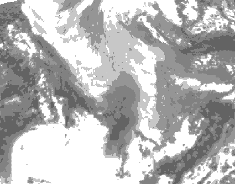 GDPS total cloud 090 hour forecast chart for Canada based on 2026/02/01 1200Z data
