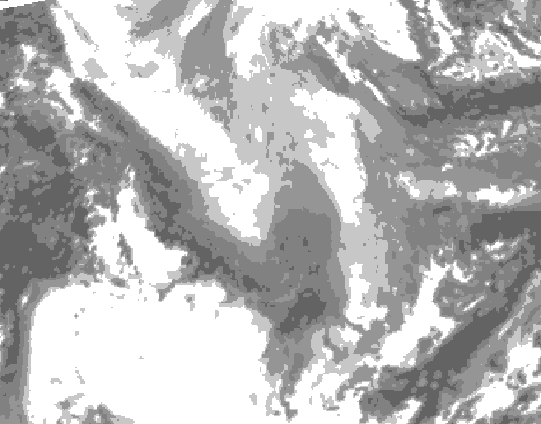 GDPS total cloud 096 hour forecast chart for Canada based on 2026/02/01 1200Z data