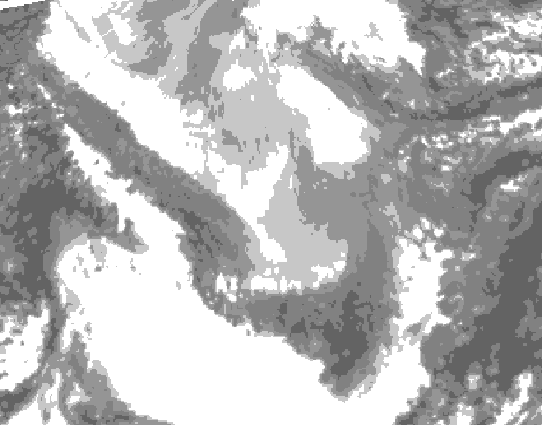 GDPS total cloud 114 hour forecast chart for Canada based on 2026/02/01 1200Z data