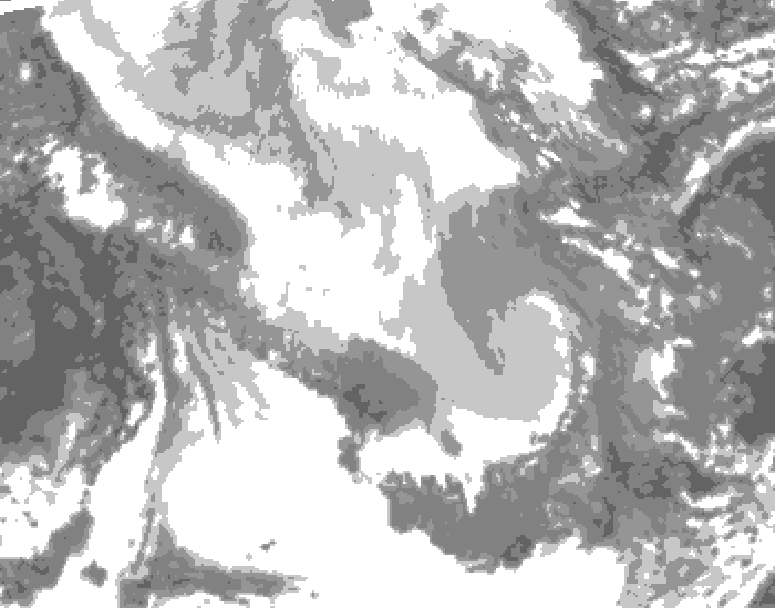 GDPS total cloud 132 hour forecast chart for Canada based on 2026/02/01 1200Z data