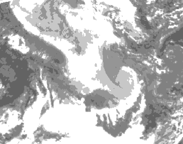 GDPS total cloud 138 hour forecast chart for Canada based on 2026/02/01 1200Z data
