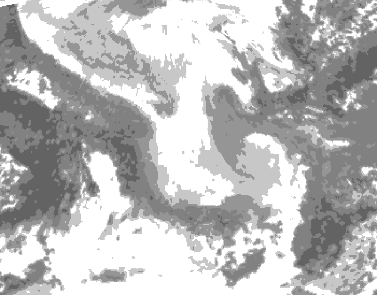GDPS total cloud 144 hour forecast chart for Canada based on 2026/02/01 1200Z data