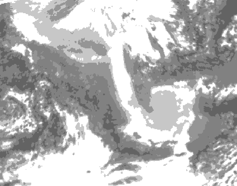 GDPS total cloud 162 hour forecast chart for Canada based on 2026/02/01 1200Z data