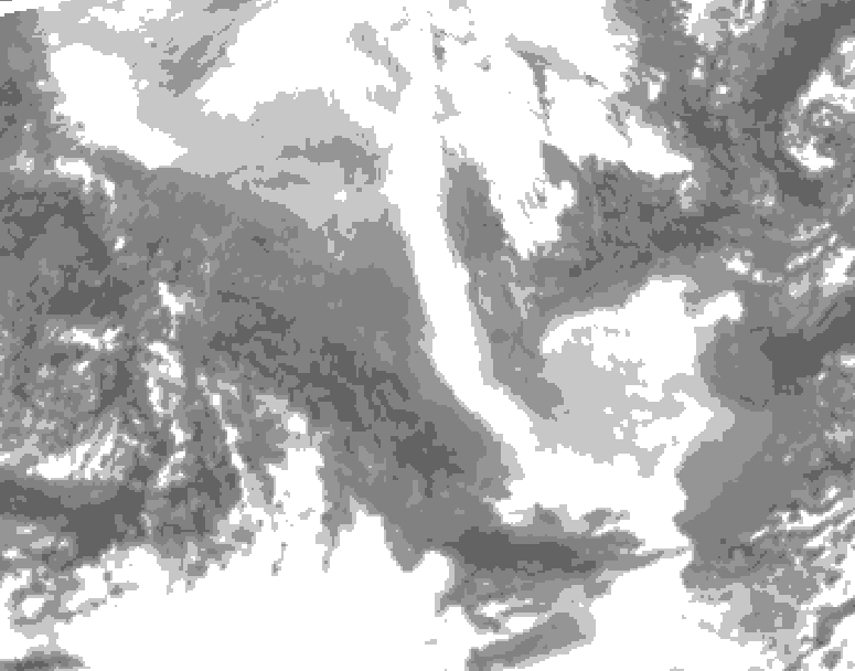 GDPS total cloud 168 hour forecast chart for Canada based on 2026/02/01 1200Z data