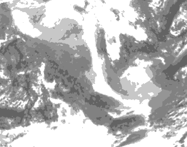 GDPS total cloud 174 hour forecast chart for Canada based on 2026/02/01 1200Z data
