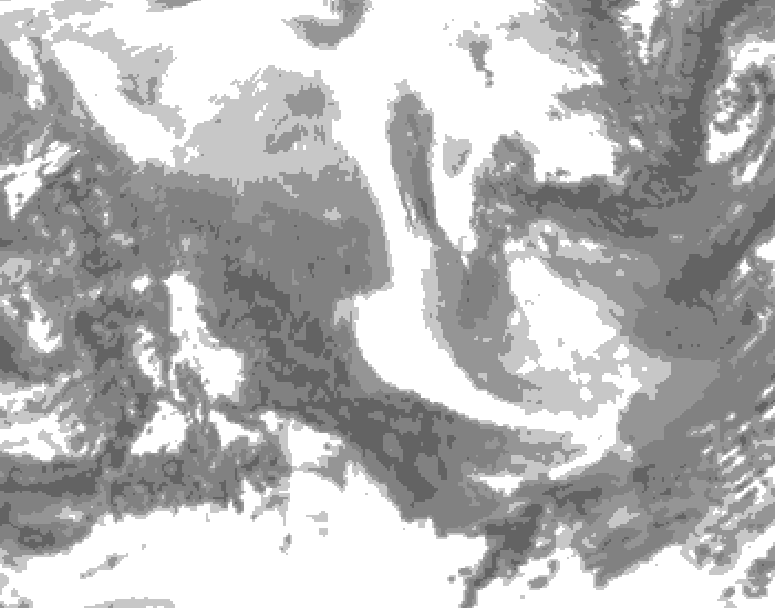 GDPS total cloud 180 hour forecast chart for Canada based on 2026/02/01 1200Z data