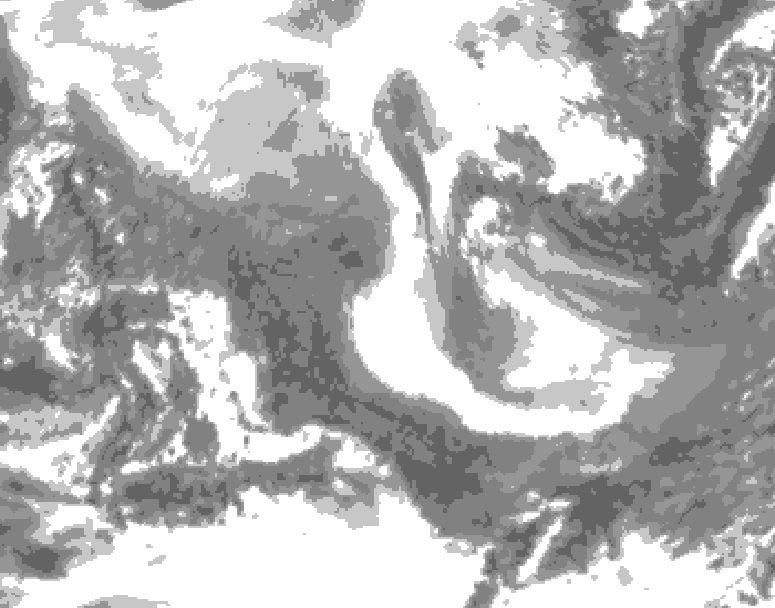 GDPS total cloud 186 hour forecast chart for Canada based on 2026/02/01 1200Z data