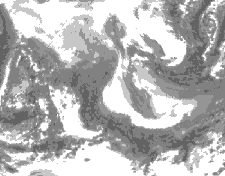 GDPS total cloud 192 hour forecast chart for Canada based on 2026/02/01 1200Z data