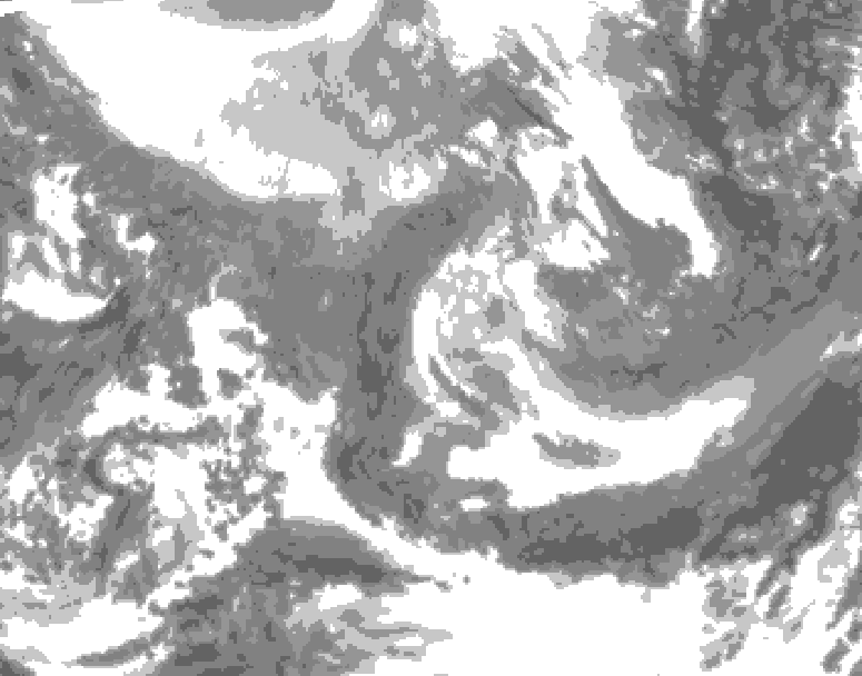 GDPS total cloud 210 hour forecast chart for Canada based on 2026/02/01 1200Z data