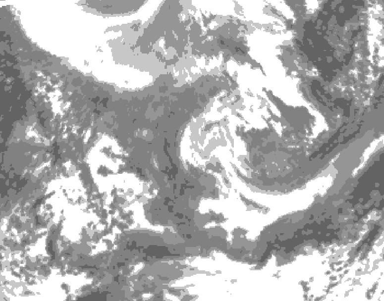GDPS total cloud 216 hour forecast chart for Canada based on 2026/02/01 1200Z data