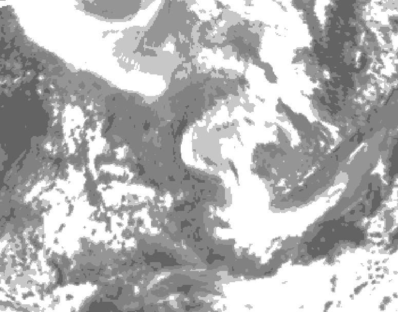 GDPS total cloud 222 hour forecast chart for Canada based on 2026/02/01 1200Z data