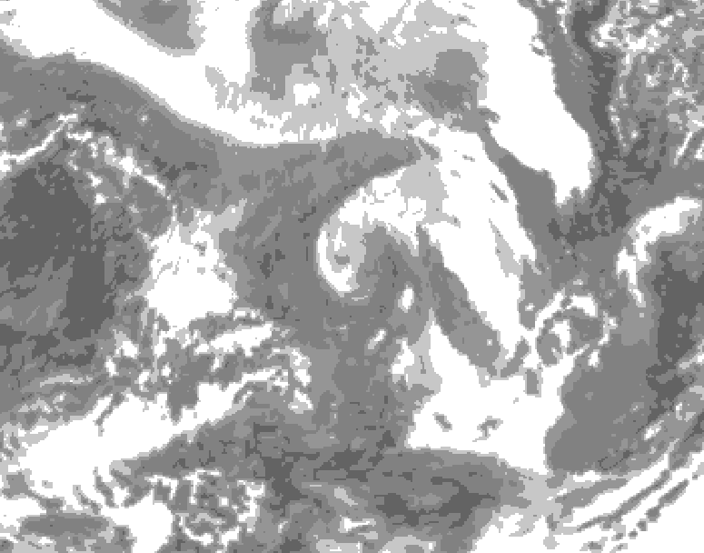GDPS total cloud 240 hour forecast chart for Canada based on 2026/02/01 1200Z data