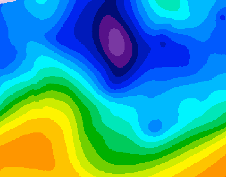GDPS 500 millibar geopotential height 024 hour forecast chart for Canada based on 2026/02/03 0000Z data