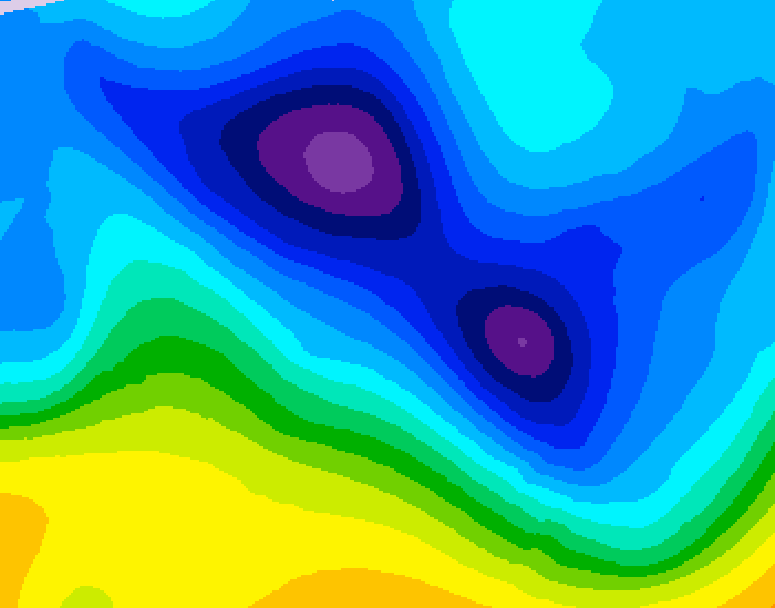 GDPS 500 millibar geopotential height 096 hour forecast chart for Canada based on 2026/02/03 1200Z data