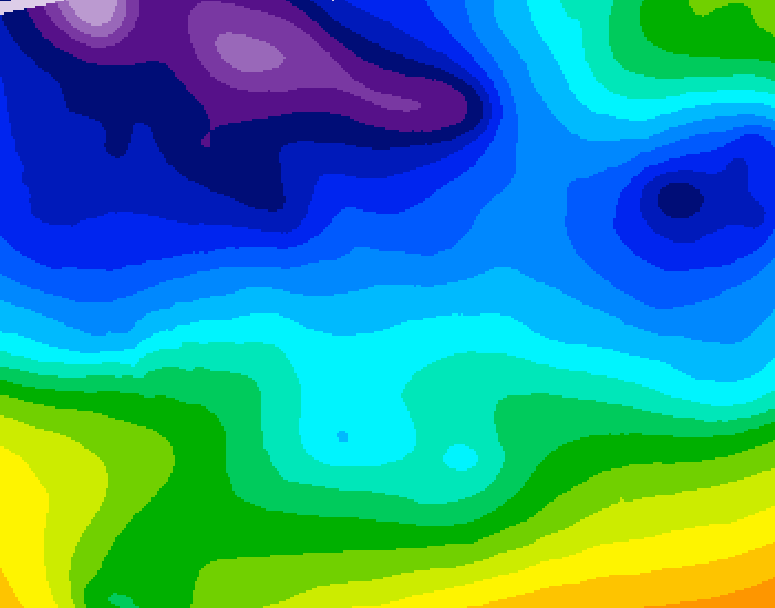 GDPS 500 millibar geopotential height 222 hour forecast chart for Canada based on 2026/02/03 1200Z data