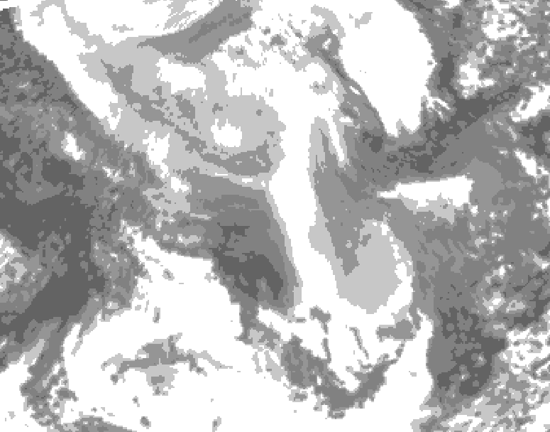 GDPS total cloud 108 hour forecast chart for Canada based on 2026/02/03 0000Z data