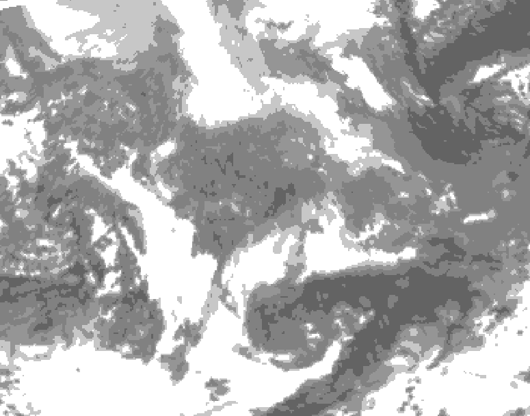 GDPS total cloud 234 hour forecast chart for Canada based on 2026/02/03 0000Z data