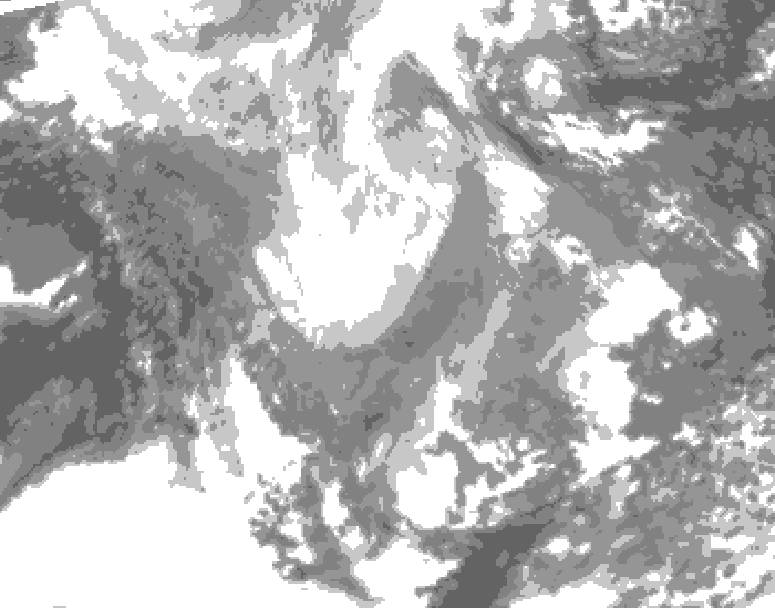 GDPS total cloud 012 hour forecast chart for Canada based on 2026/02/03 1200Z data