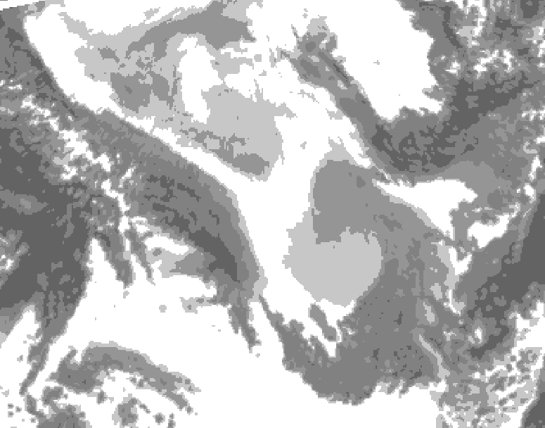 GDPS total cloud 084 hour forecast chart for Canada based on 2026/02/03 1200Z data