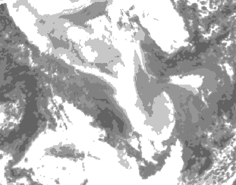 GDPS total cloud 096 hour forecast chart for Canada based on 2026/02/03 1200Z data
