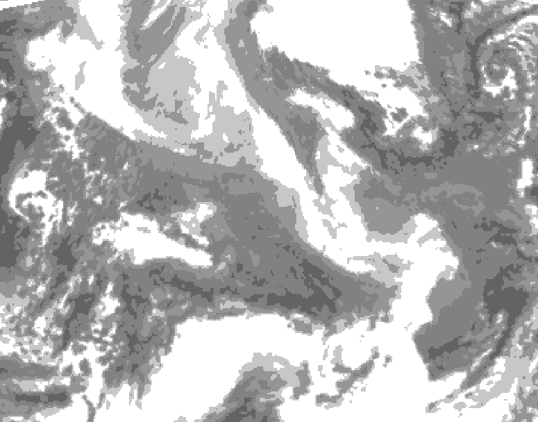 GDPS total cloud 144 hour forecast chart for Canada based on 2026/02/03 1200Z data