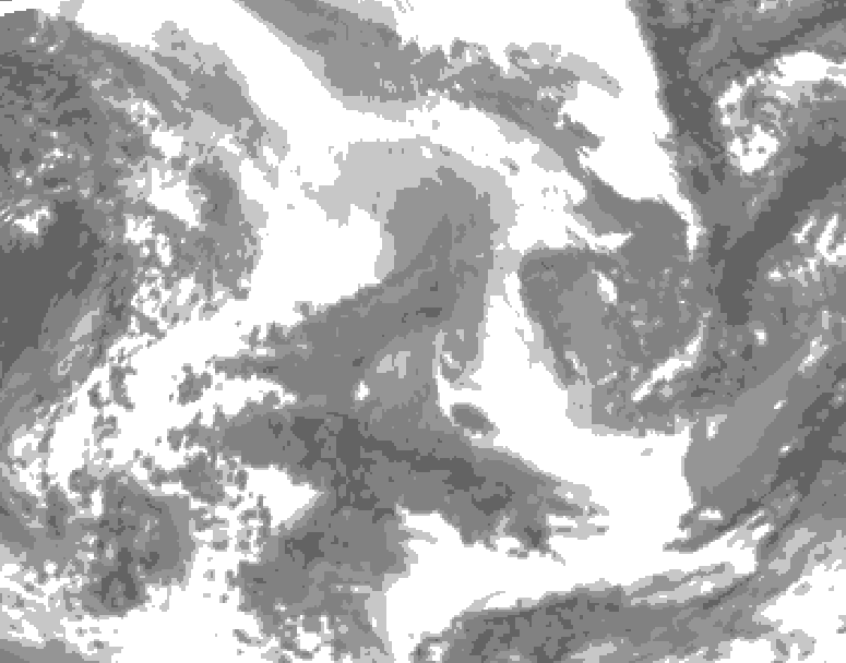 GDPS total cloud 180 hour forecast chart for Canada based on 2026/02/03 1200Z data