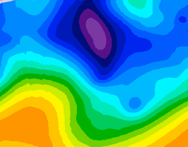 GDPS 500 millibar geopotential height 006 hour forecast chart for Canada based on 2026/02/04 0000Z data