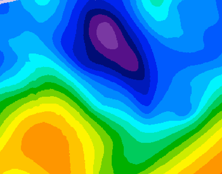 GDPS 500 millibar geopotential height 024 hour forecast chart for Canada based on 2026/02/04 0000Z data