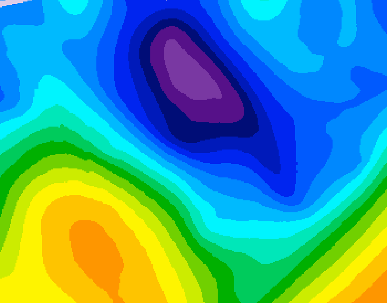 GDPS 500 millibar geopotential height 036 hour forecast chart for Canada based on 2026/02/04 0000Z data