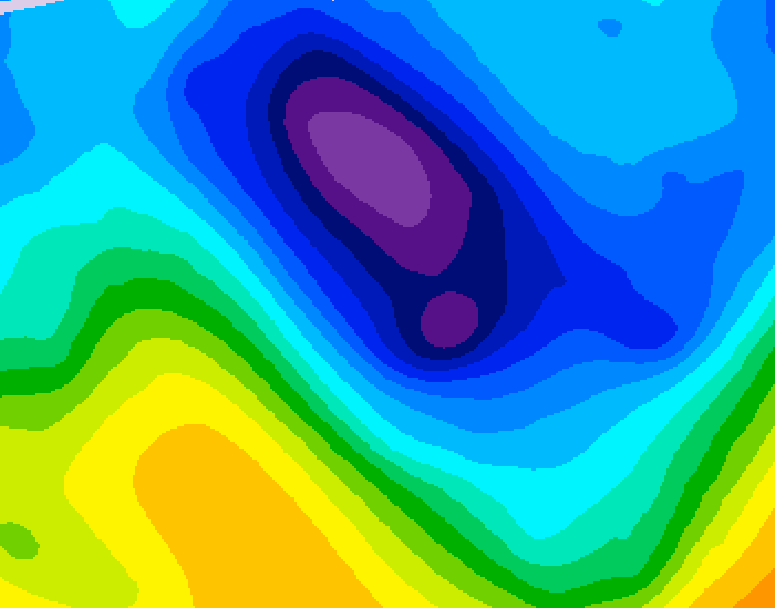 GDPS 500 millibar geopotential height 054 hour forecast chart for Canada based on 2026/02/04 0000Z data