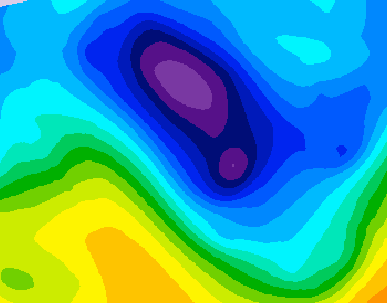 GDPS 500 millibar geopotential height 060 hour forecast chart for Canada based on 2026/02/04 0000Z data