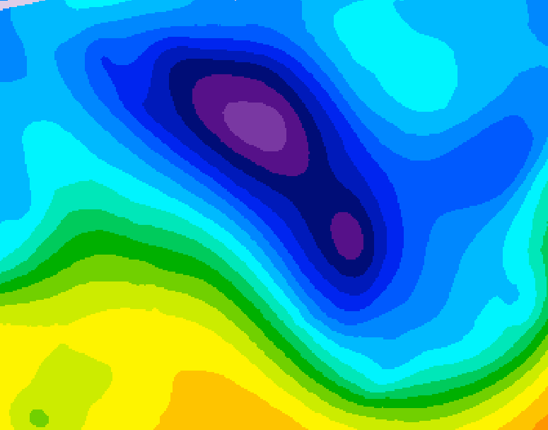 GDPS 500 millibar geopotential height 072 hour forecast chart for Canada based on 2026/02/04 0000Z data