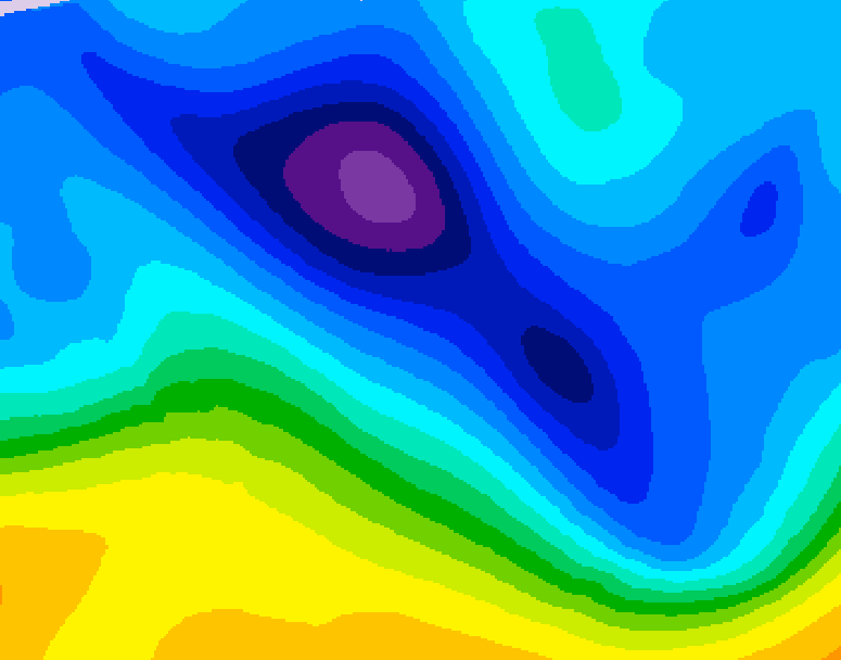 GDPS 500 millibar geopotential height 090 hour forecast chart for Canada based on 2026/02/04 0000Z data