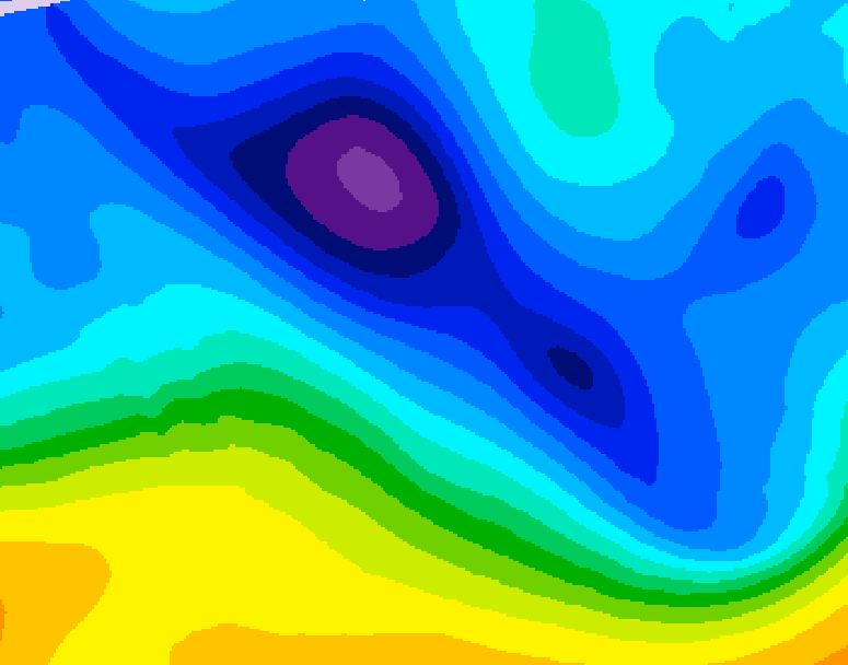 GDPS 500 millibar geopotential height 096 hour forecast chart for Canada based on 2026/02/04 0000Z data