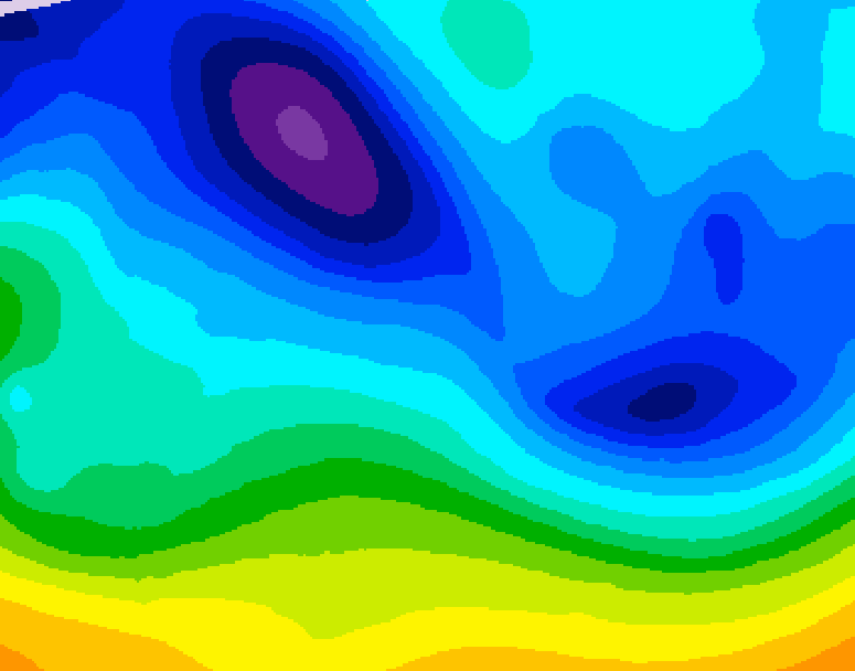 GDPS 500 millibar geopotential height 132 hour forecast chart for Canada based on 2026/02/04 0000Z data