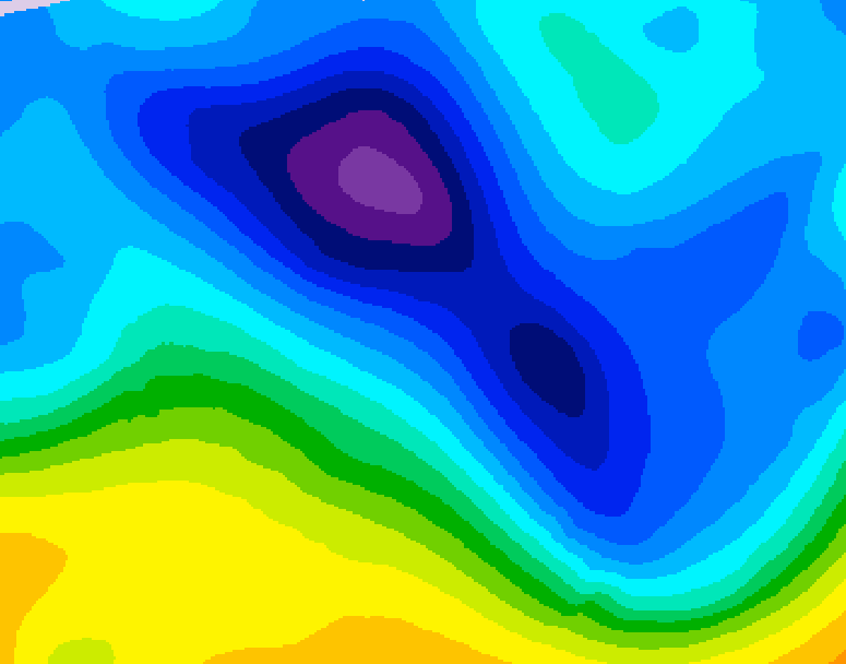 GDPS 500 millibar geopotential height 072 hour forecast chart for Canada based on 2026/02/04 1200Z data
