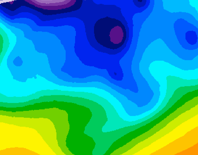 GDPS 500 millibar geopotential height 222 hour forecast chart for Canada based on 2026/02/04 1200Z data